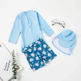 Toddler Kids Two Pieces Swimwear Shark Swimsuit Surfwear with Sun Hat