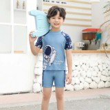 Toddler Kids Boy Two Pieces Swimwear Space Astronauts Swimsuit with Swim Cap