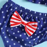 Toddler Kids Girl Two Pieces Swimwear Independence Day National Flag Halter Swimsuit