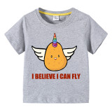 Kids Unisex Clothing Top For Boys And Girls Is Potato I Believe I Can Fly T-shirts