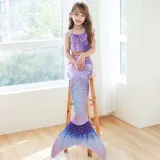 Toddler Girls 3 Pieces Swimwear Mermaid Fish Tail Bikini Swimsuit Set