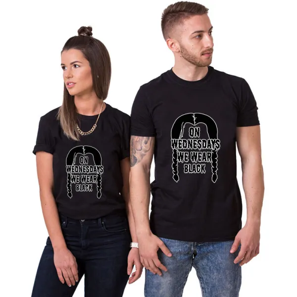 Adult Unisex Tops Exclusive Design On Wednesdays We Wear Black Braids T-shirts And Hoodies