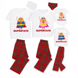 Family Matching Pajamas Exclusive Design Is Potato Super Potato White Pajamas Set