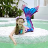 Toddler Girls 3 Pieces Swimwear Mermaid Bowknot Halter Bikini Swimsuit