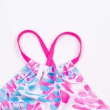 Toddler Girls One Pieces Swimwear Water Drop Prints Swimsuit