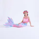 Toddler Girls 3 Pieces Swimwear Mermaid Lace Bowknot Bikini Swimsuit