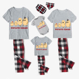 Family Matching Pajamas Exclusive Design Is Potato Family Gray Pajamas Set
