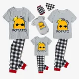 Family Matching Pajamas Exclusive Design Is Potato King And Queen Gray Pajamas Set