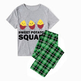 Family Matching Pajamas Exclusive Design Is Potato Sweet Potato Squad Gray Pajamas Set