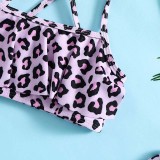 Toddler Girls Two Pieces Swimwear Leopard Prints Swimsuit