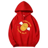 Adult Unisex Tops Exclusive Design I Believe I Can Fly Potato With Wings T-shirts And Hoodies