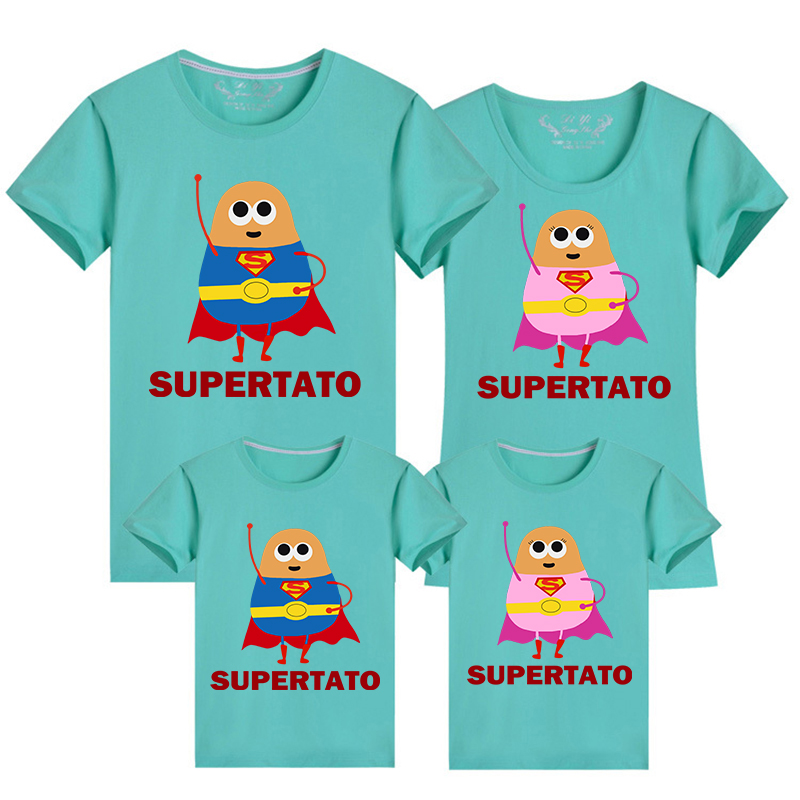 Family Matching Clothing Top Super Potato Family T-shirts