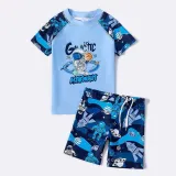 Toddler Kids Boy Two Pieces Swimwear Cartoon Astronauts Swimsuit