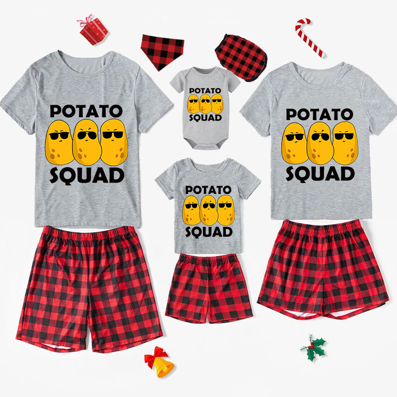 Family Matching Pajamas Exclusive Design Is Potato Squad Short Pajamas Set