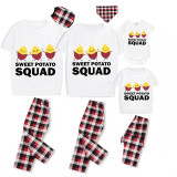 Family Matching Pajamas Exclusive Design Is Potato Sweet Potato Squad White Pajamas Set