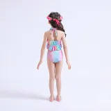 Toddler Girls 3 Pieces Swimwear Mermaid Lace Bowknot Bikini Swimsuit