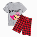 Family Matching Pajamas Exclusive Design Is Potato Supertato Gray Short Pajamas Set