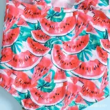 Toddler Girls One Pieces Swimwear Palm Leaves Watermelon Prints Swimsuit