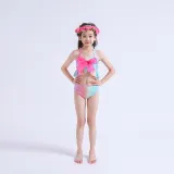 Toddler Girls 3 Pieces Swimwear Mermaid Lace Bowknot Bikini Swimsuit