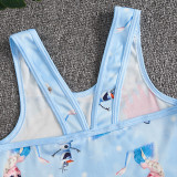 Toddler Girls One Piece Swimwear Princess Snowman Swimsuit Skirt