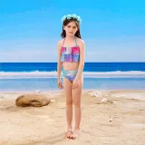Toddler Girls 3 Pieces Swimwear Fish FinMermaid Lace Collar Bikini Swimsuit