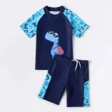 Toddler Kids Boy Two Pieces Swimwear Backpack Dinosaur Swimsuit