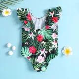 Toddler Girls One Pieces Swimwear Palm Leaves Watermelon Prints Swimsuit