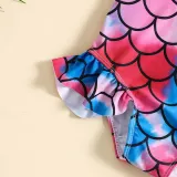 Toddler Girls One Piece Swimwear Cartoon Dinosaurs Ruffles Swimsuit