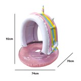 Toddler Kids Pool Floats Inflatable Unicorn Swimming Rings Seat With Shade