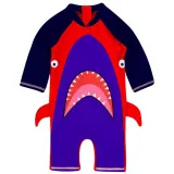 Toddler Kids Boy One Piece Swimwear Cartoon Shark Sun Protection Swimsuit