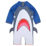 Toddler Kids Boy One Piece Swimwear Cartoon Shark Sun Protection Swimsuit