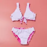 Toddler Girls Two Pieces Swimwear Bowknot Gradient Color Swimsuit