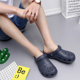 Adult Men Pure Color Hole Beach Home Slippers Beach Summer Sandals