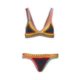 Women Bikinis Colorful Hand Crocheted Navy Triangle Bikinis Sets Swimwear
