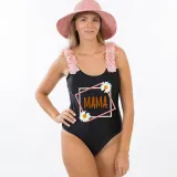 Mommy and Me Bathing Suits Mama Mini Daisy Flower Shoulder Backless Swimsuits