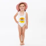 Mommy and Me Bathing Suits Mama Mini Sunflower Flower Shoulder Backless Swimsuits