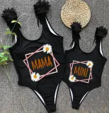 Mommy and Me Bathing Suits Mama Mini Daisy Wings Shoulder Backless Swimsuits