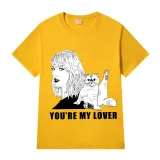Adult Unisex Tops Exclusive Design Taylor With Cat You're My Lover T-shirts And Hoodies