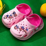 Toddler Kids Summer Slipper USA Independence Day American Flag Clog Slipper