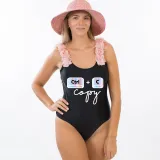 Mommy and Me Bathing Suits Copy Paste Ctrl Flower Shoulder Backless Swimsuits