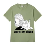 Adult Unisex Tops Exclusive Design Taylor With Cat You're My Lover T-shirts And Hoodies