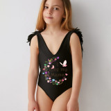 Mommy and Me Bathing Suits I Love My Mama Mini Moon Wings Shoulder Backless Swimsuits