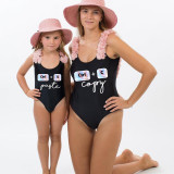 Mommy and Me Bathing Suits Copy Paste Ctrl Flower Shoulder Backless Swimsuits