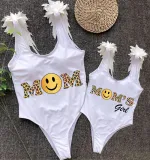 Mommy and Me Bathing Suits Mom Smile Mom’s Girl Wings Shoulder Backless Swimsuits