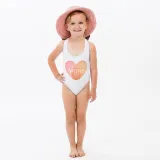 Mommy and Me Bathing Suits Fingerprint Mama Mini Flower Shoulder Backless Swimsuits
