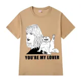 Adult Unisex Tops Exclusive Design Taylor With Cat You're My Lover T-shirts And Hoodies