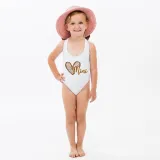 Mommy and Me Bathing Suits Heart Mama Mini Flower Shoulder Backless Swimsuits