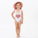 Mommy and Me Bathing Suits One Loved Mama Mini Flower Shoulder Backless Swimsuits