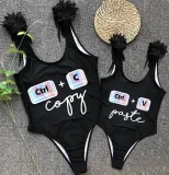 Mommy and Me Bathing Suits Copy Paste Ctrl Wings Shoulder Backless Swimsuits