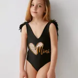 Mommy and Me Bathing Suits Heart Mama Mini Wings Shoulder Backless Swimsuits